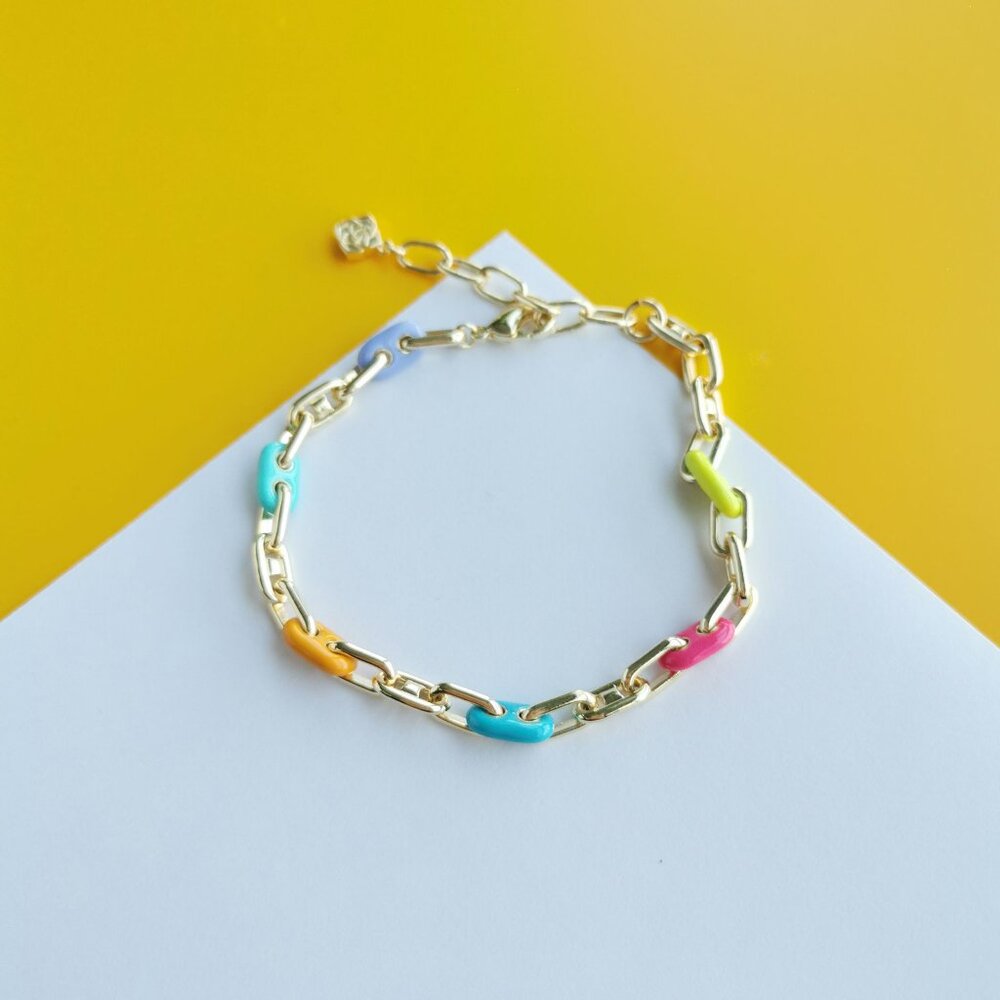 Bailey Gold Rainbow Multi Mix Chain Bracelet by Kendra Scott